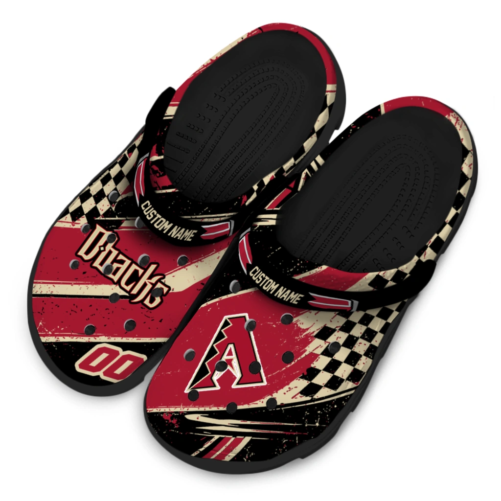 arizona-diamondbacks-clog-customized-checkered-streaks-red-black-latest-model.webp