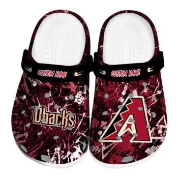 Arizona Diamondbacks Clogs - Customized Graffiti Burst Red Black
