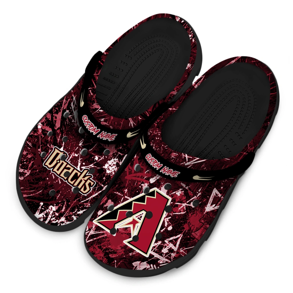 arizona-diamondbacks-clog-customized-graffiti-burst-red-black-latest-model.webp