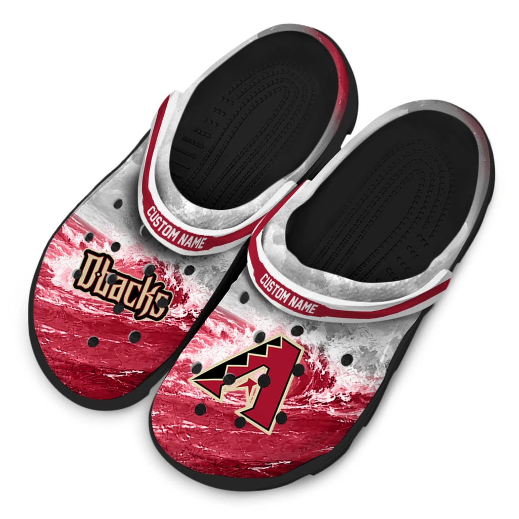 arizona-diamondbacks-clog-customized-wave-swirl-red-white-latest-model.webp