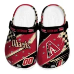 Arizona Diamondbacks Clogs – Customized Checkered Streaks Red Black 1