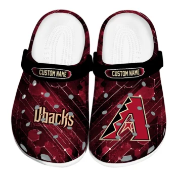 Arizona Diamondbacks Clogs - Personalized Circuit Geometry Red Black