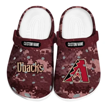Arizona Diamondbacks Clogs - Personalized Digital Camo Red