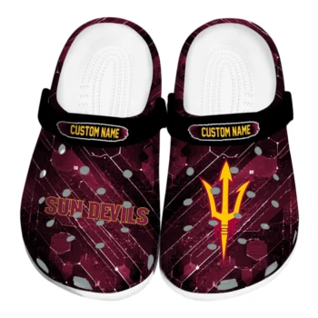 Arizona State Sun Devils Clogs - Customized Circuit Geometry Maroon Black
