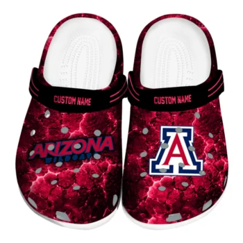 Arizona Wildcats Clogs - Custom Cracked Energy Red Black