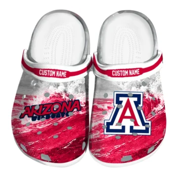 Arizona Wildcats Clogs - Customized Wave Swirl Red White