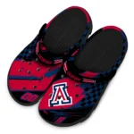 Arizona Wildcats Clogs – Customized Checkered Streaks Red Black 1
