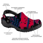 Arizona Wildcats Clogs – Customized Checkered Streaks Red Black 1