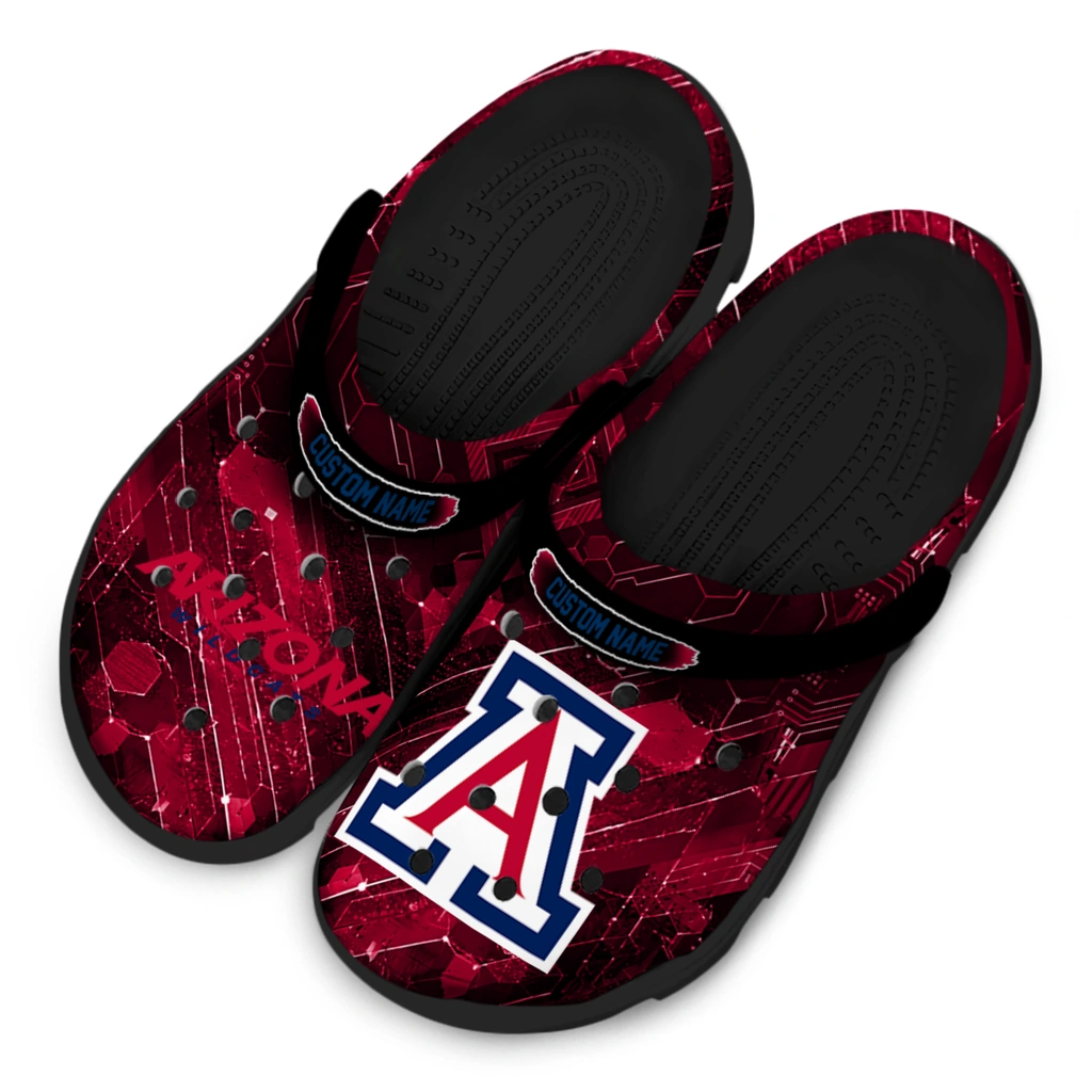 arizona-wildcats-clog-personalized-circuit-geometry-red-black-latest-model.webp