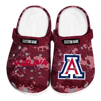 Arizona Wildcats Clogs - Personalized Digital Camo Red