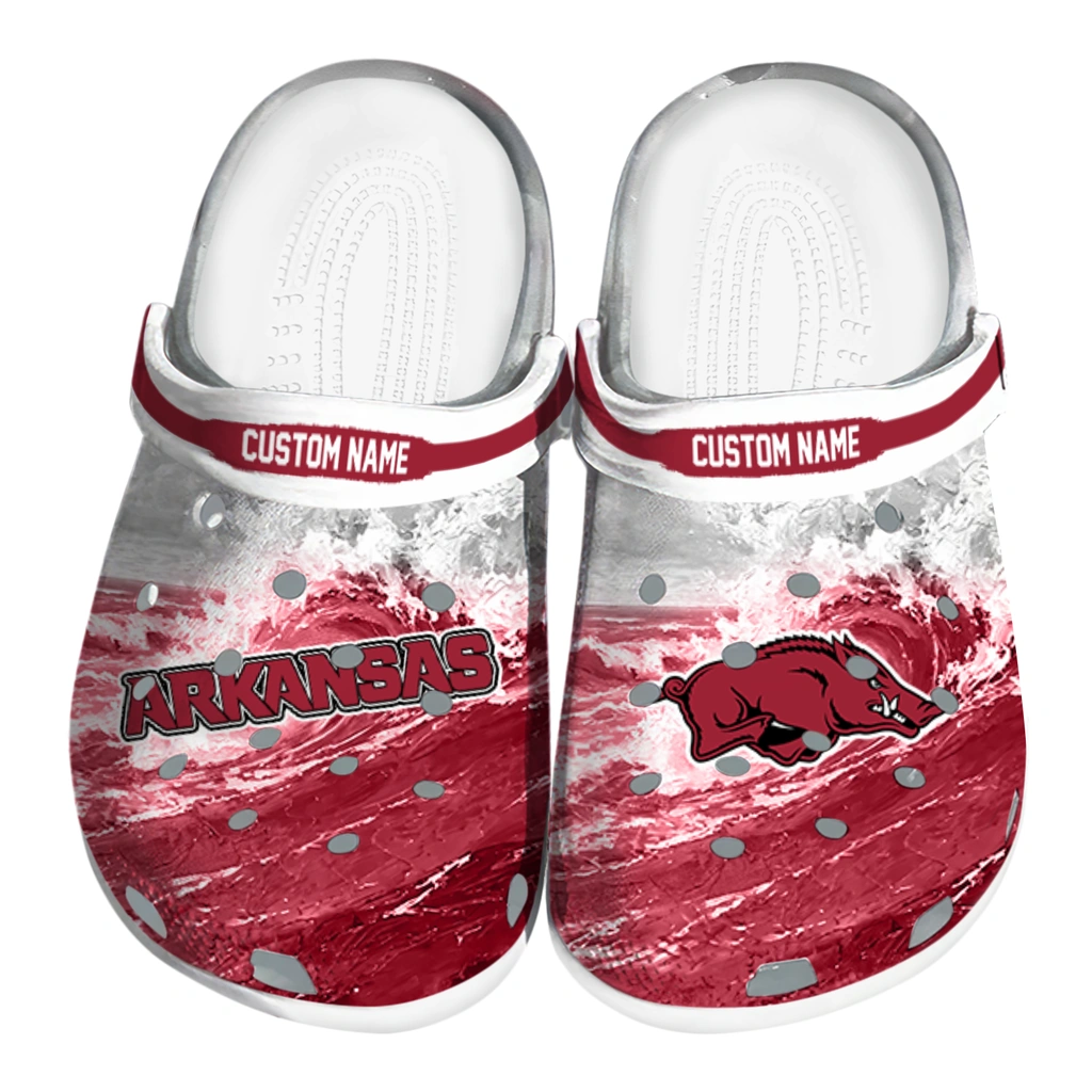 arkansas-razorbacks-clog-customized-wave-swirl-red-white-best-selling.webp arkansas razorbacks clog customized wave swirl red white best selling