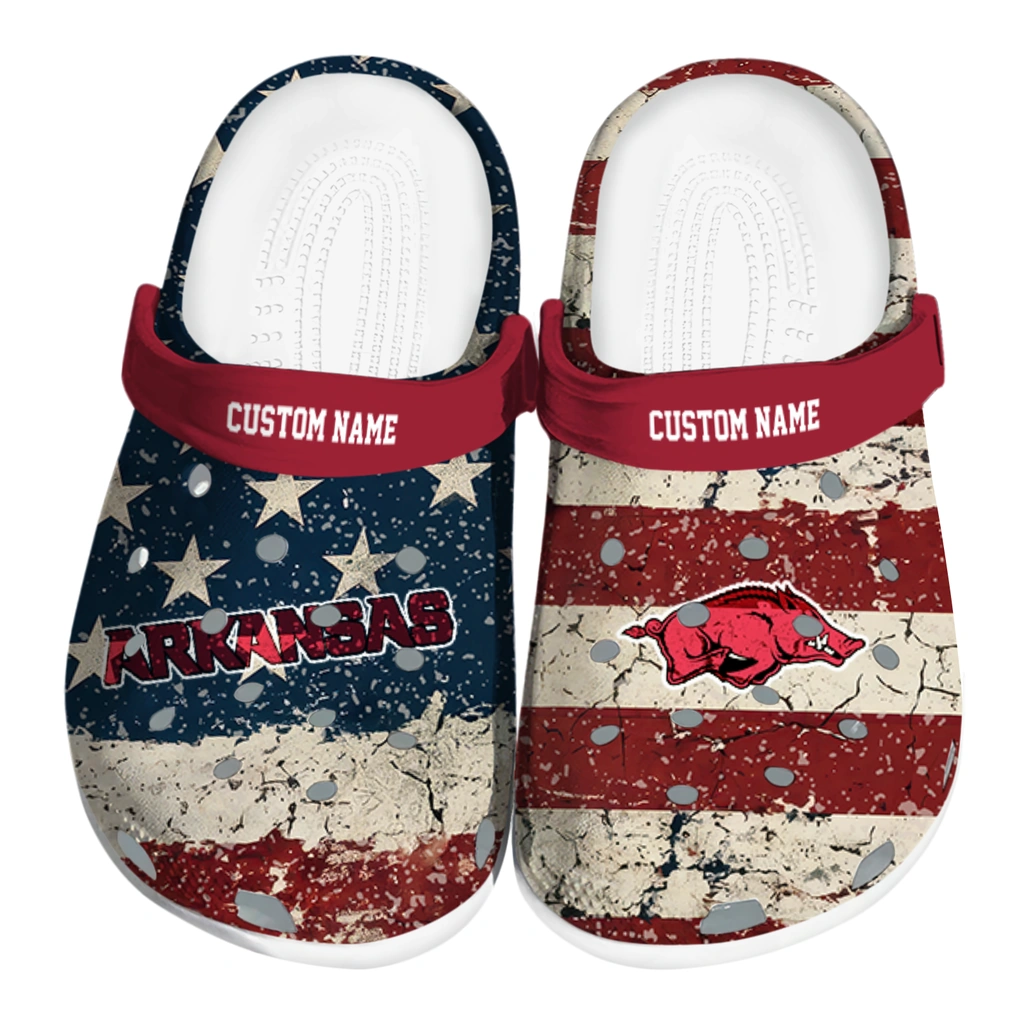 arkansas-razorbacks-clog-personalized-distressed-stripes-red-blue-best-selling.webp arkansas razorbacks clog personalized distressed stripes red blue best selling