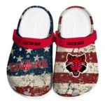 Arkansas State Red Wolves Clogs - Custom Distressed Stripes Scarlet Red Blue 1 arkansas-state-red-wolves-clog-custom-distressed-stripes-scarlet-red-blue-best-selling.webp
