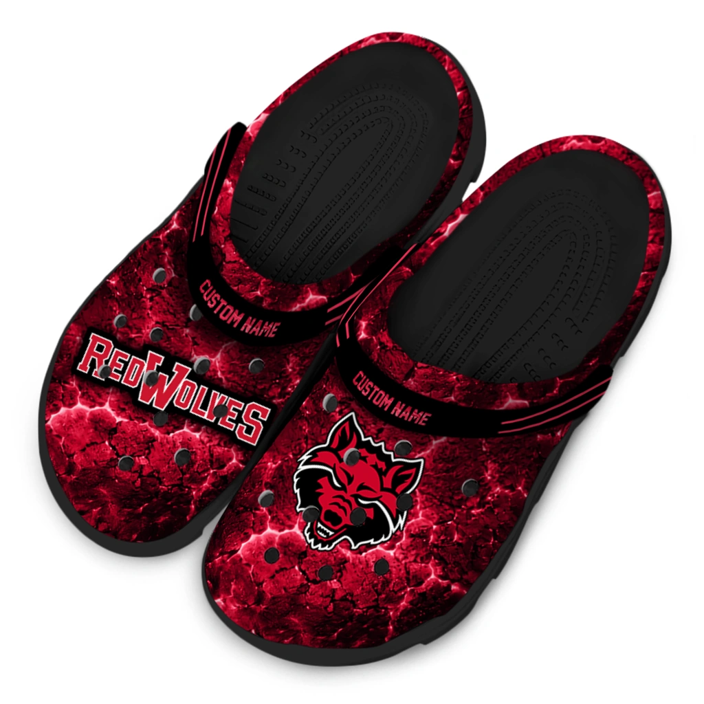 arkansas-state-red-wolves-clog-customized-cracked-energy-scarlet-black-latest-model.webp