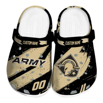 Army Black Knights Clogs - Custom Circuit Geometry Gold Black