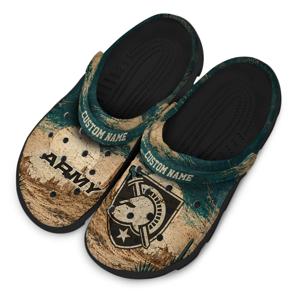 army-black-knights-clog-custom-cracked-landscape-fir-green-beige-latest-model.webp