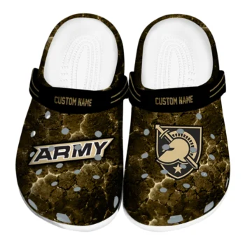 Army Black Knights Clogs - Customized Cracked Energy Gold Black