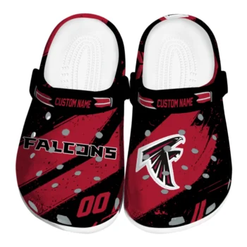 Atlanta Falcons Clogs - Custom Circuit Geometry Red Black