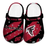 Atlanta Falcons Clogs – Personalized Checkered Streaks Red Black 1