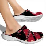 Atlanta Falcons Clogs – Personalized Checkered Streaks Red Black 1