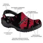 Atlanta Falcons Clogs – Personalized Checkered Streaks Red Black 1