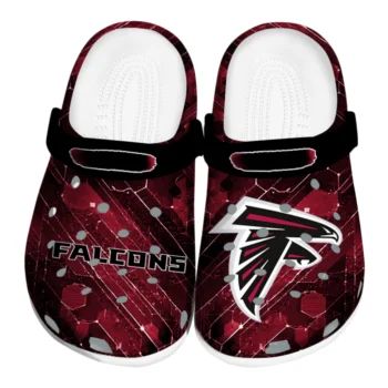 Atlanta Falcons Clogs - Custom Circuit Geometry Red Black