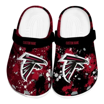 Atlanta Falcons Clogs - Customized Splatter Splash Red Black