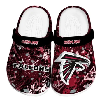 Atlanta Falcons Clogs - Personalized Graffiti Burst Red Black