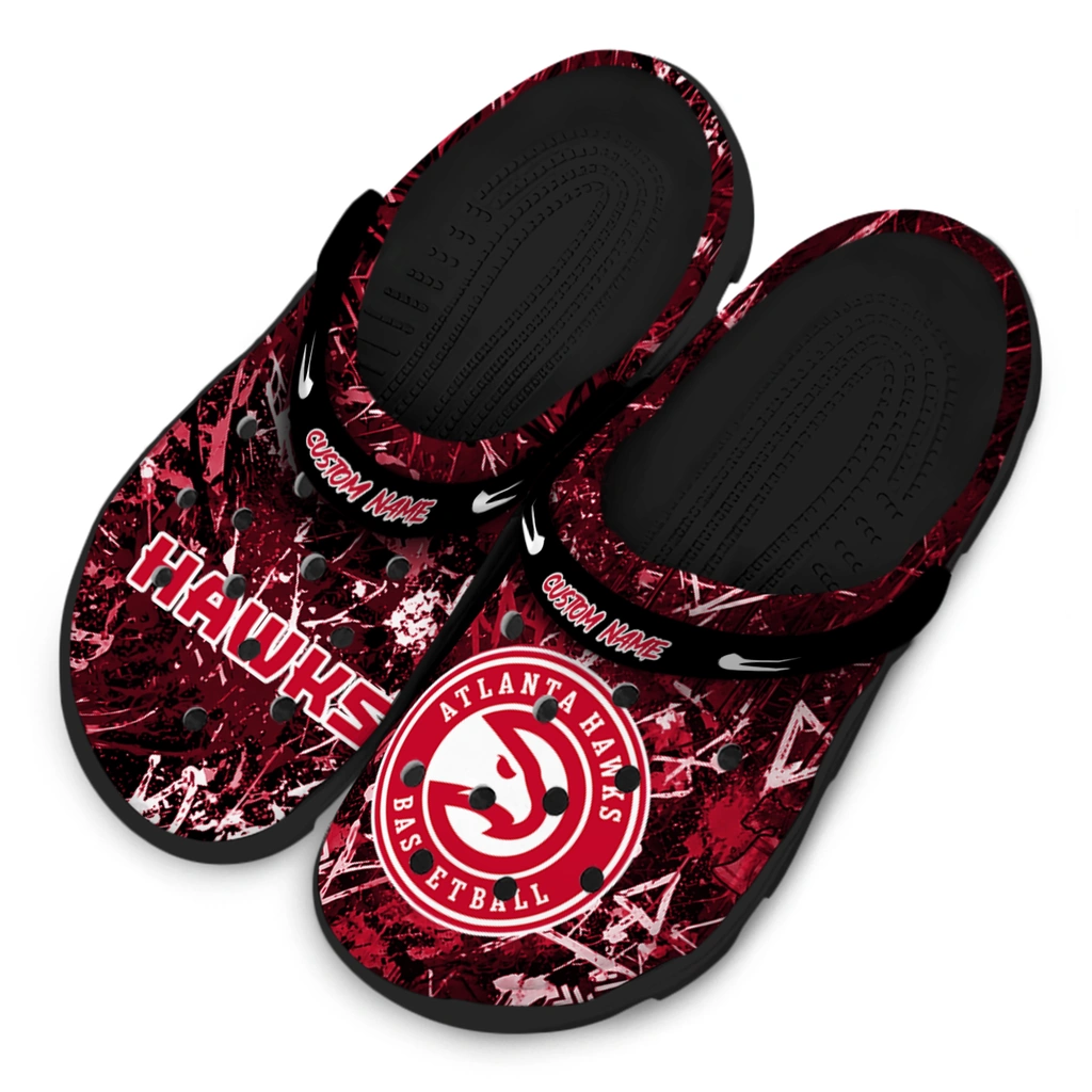 atlanta-hawks-clog-custom-graffiti-burst-red-black-latest-model.webp
