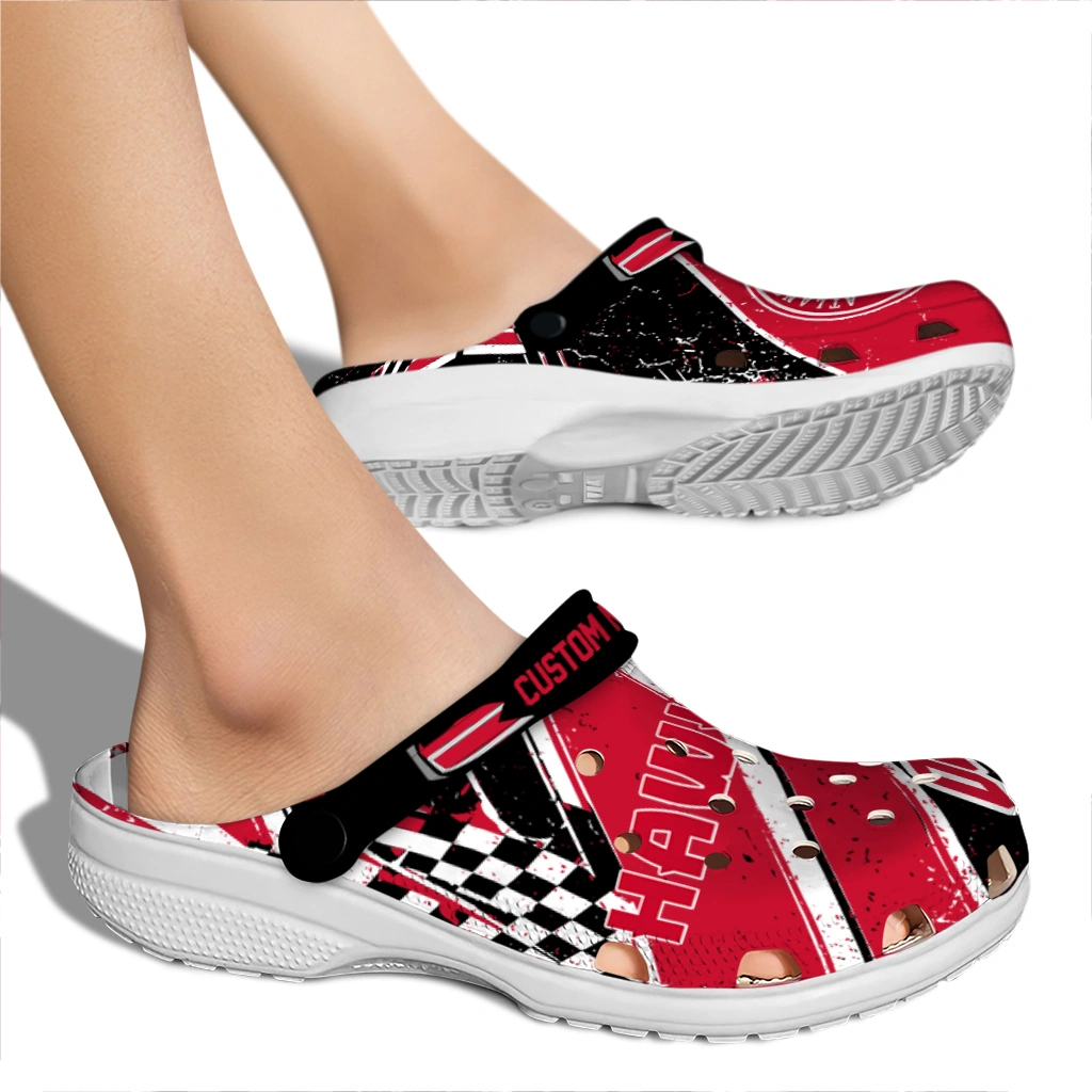Atlanta Hawks Clogs - Customized Circuit Geometry Red Black 2