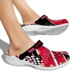 Atlanta Hawks Clogs – Custom Checkered Streaks Red Black 1