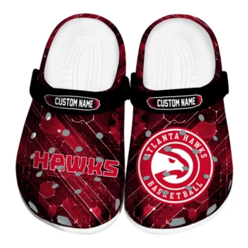 Atlanta Hawks Clogs - Customized Circuit Geometry Red Black