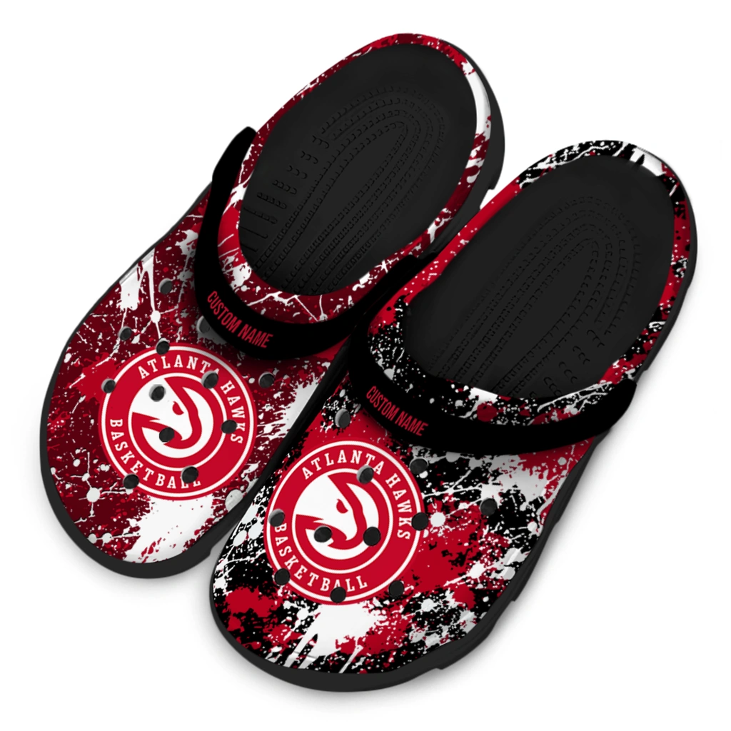 atlanta-hawks-clog-personalized-splatter-splash-red-black-latest-model.webp