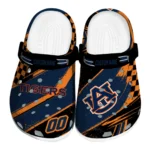 Auburn Tigers Clogs – Personalized Checkered Streaks Navy Blue Black 1
