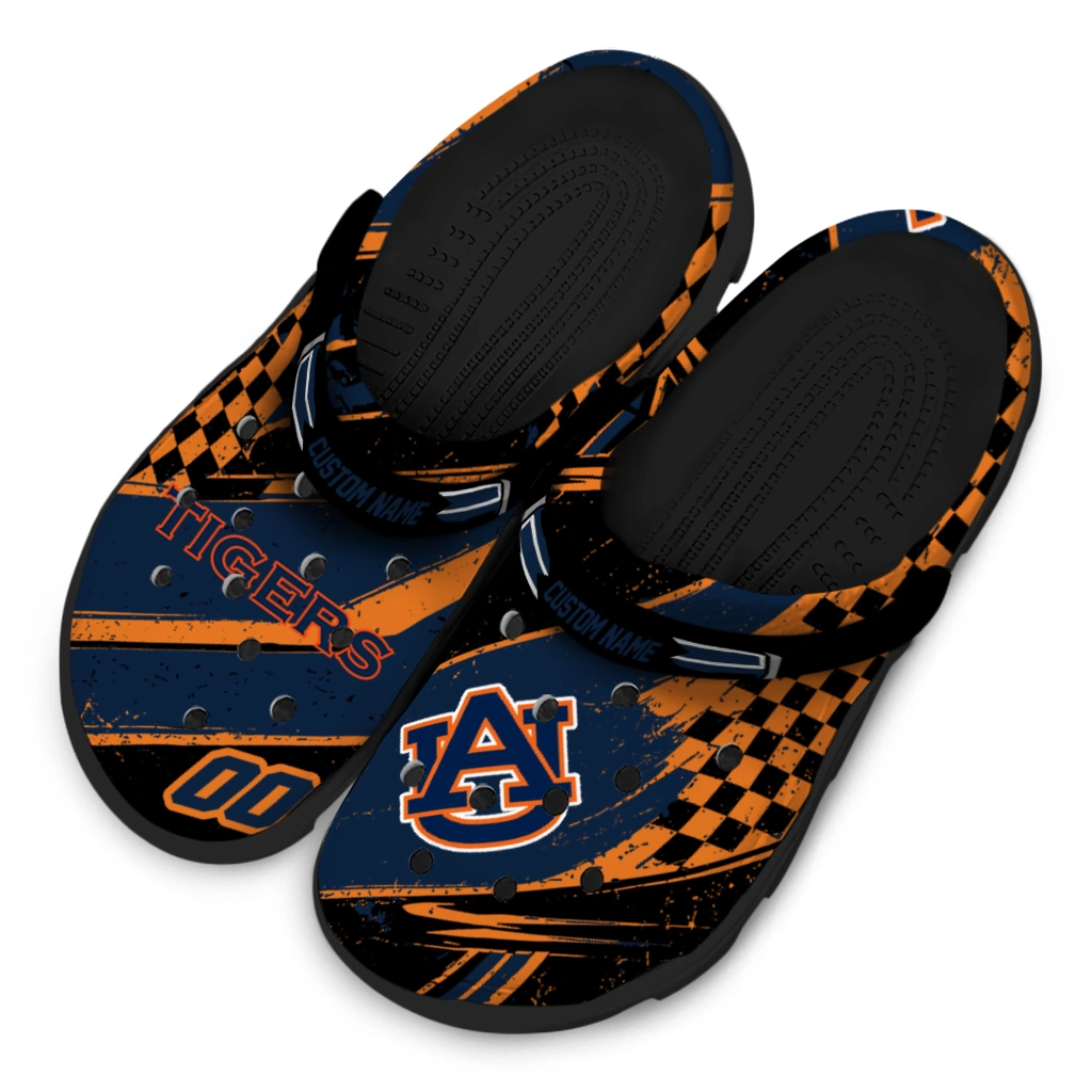 Auburn Tigers Clogs - Custom Circuit Geometry Navy Blue Black 4