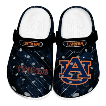 Auburn Tigers Clogs - Custom Circuit Geometry Navy Blue Black