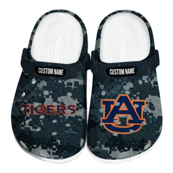 Auburn Tigers Clogs - Custom Digital Camo Navy Blue