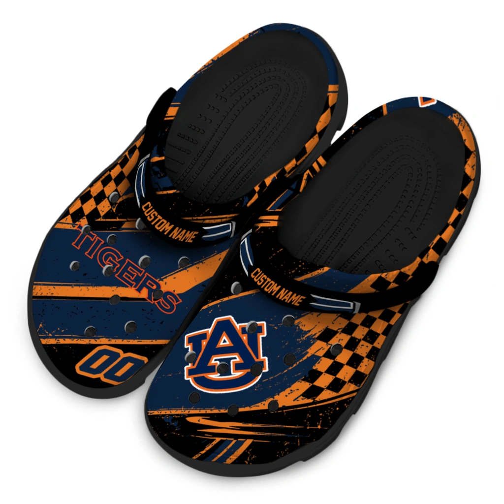 auburn-tigers-clog-personalized-checkered-streaks-navy-blue-black-latest-model.webp