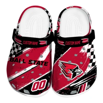 Ball State Cardinals Clogs - Custom Circuit Geometry Red Black