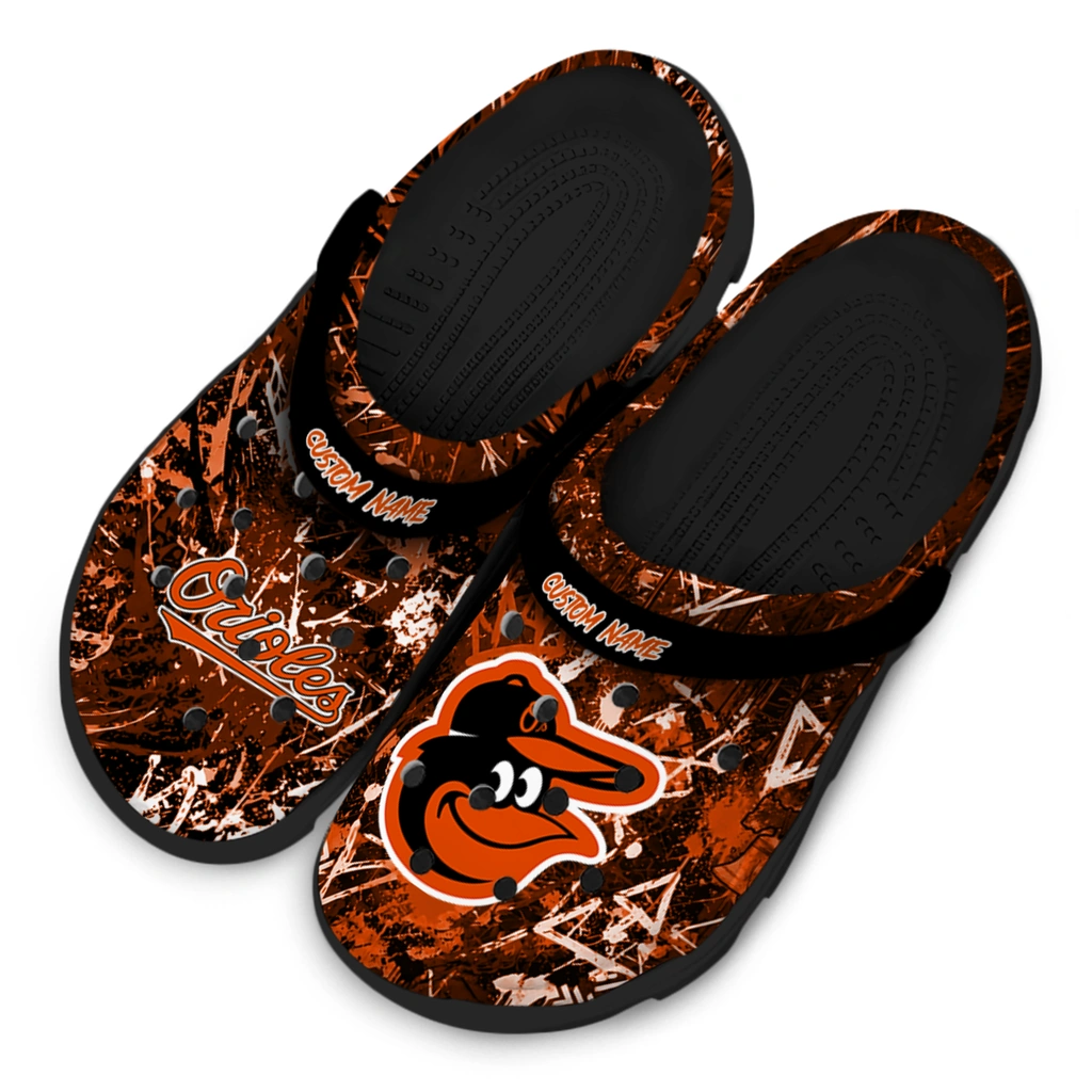 baltimore-orioles-clog-custom-graffiti-burst-orange-black-latest-model.webp
