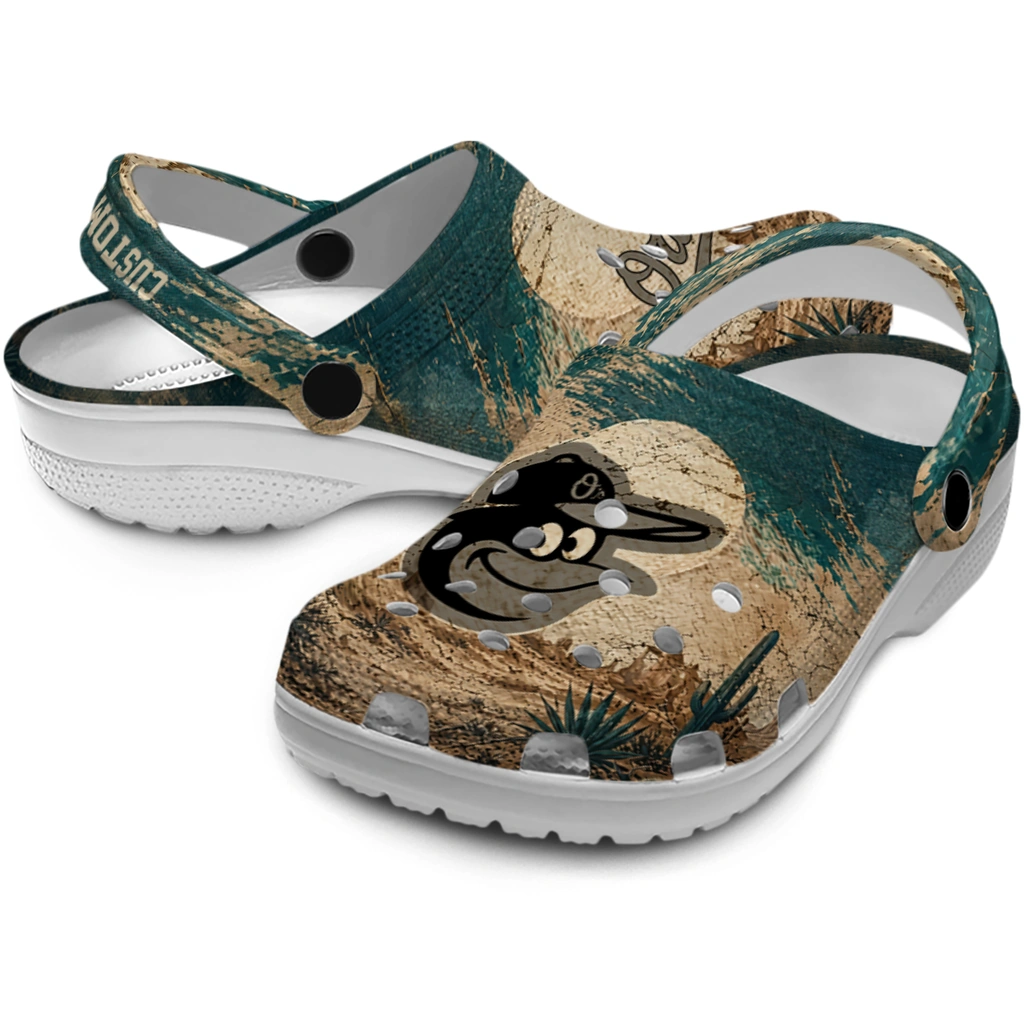 baltimore-orioles-clog-customized-cracked-landscape-fir-green-beige-high-quality.webp