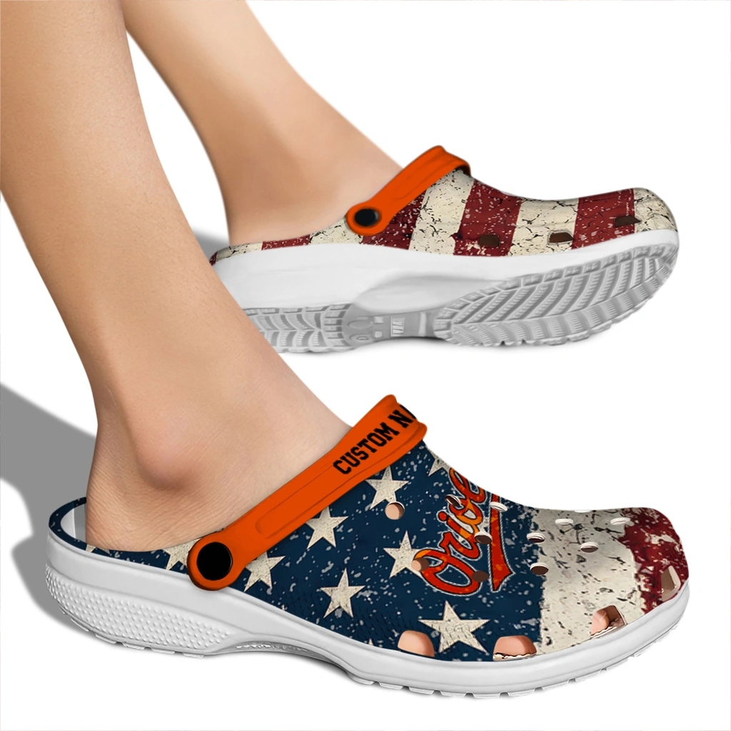 baltimore-orioles-clog-customized-distressed-stripes-orange-red-blue-fashion-forward.webp