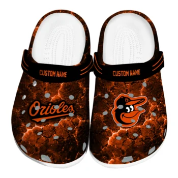 Baltimore Orioles Clogs - Personalized Cracked Energy Orange Black