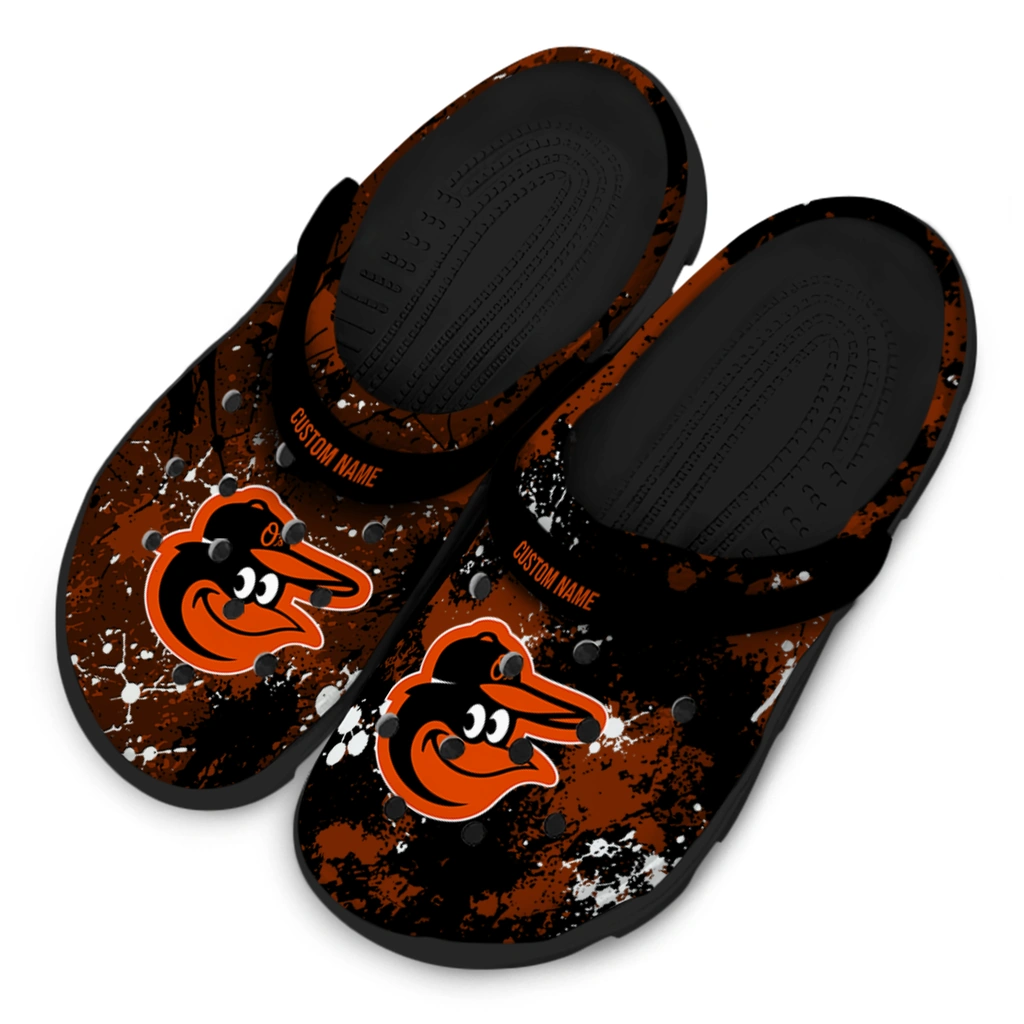 baltimore-orioles-clog-personalized-splatter-splash-orange-black-latest-model.webp