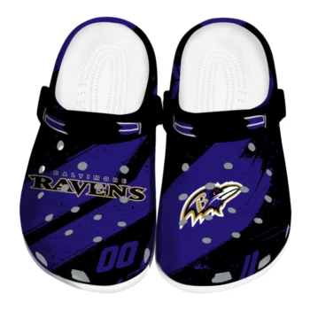 Baltimore Ravens Clogs - Custom Checkered Streaks Purple Black