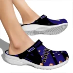 Baltimore Ravens Clogs – Custom Checkered Streaks Purple Black 1