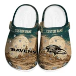 Baltimore Ravens Clogs - Customized Cracked Landscape Fir Green Beige 1 baltimore-ravens-clog-customized-cracked-landscape-fir-green-beige-best-selling.webp