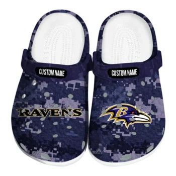 Baltimore Ravens Clogs - Customized Digital Camo Purple