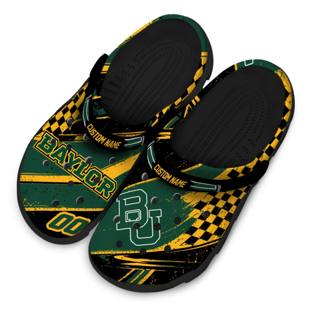 baylor-bears-clog-custom-checkered-streaks-green-black-latest-model.webp