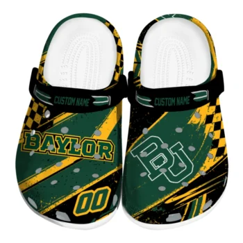 Baylor Bears Clogs - Customized Circuit Geometry Green Black